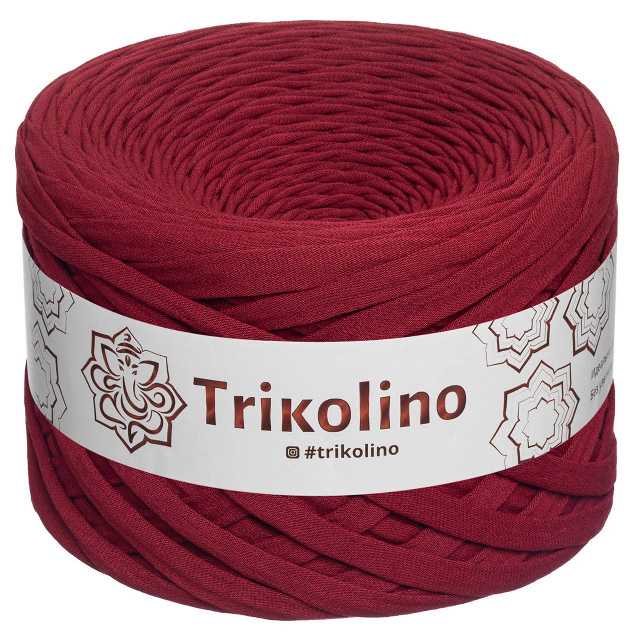 

Трикотажна пряжа Trikolino, ширина нитки 7-9 мм, довжина мотка 50 м., Бордо