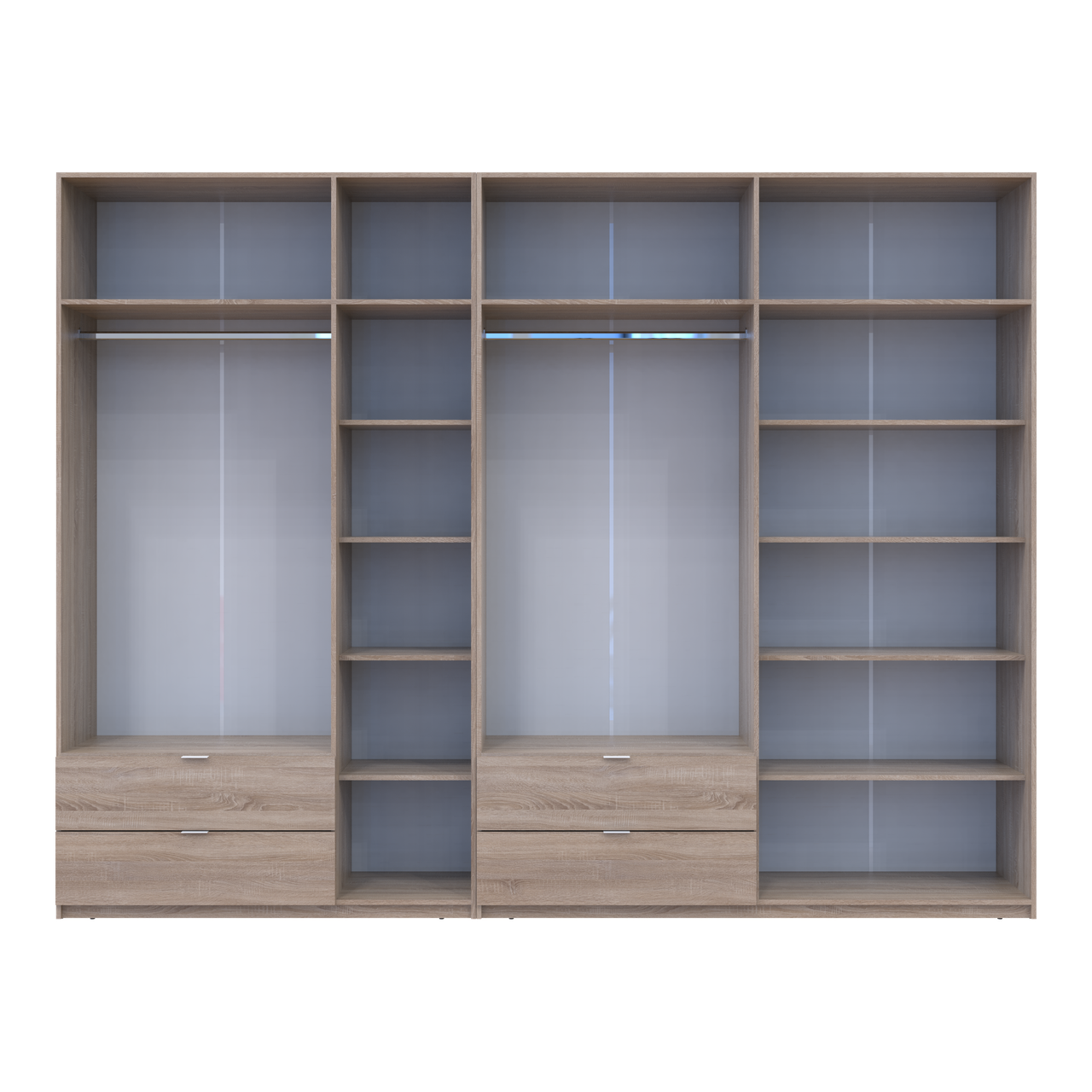 Розпашна Шафа для одягу Doros Лукас Дуб сонома 3+4 ДСП 315х50х240 (42005135) 5