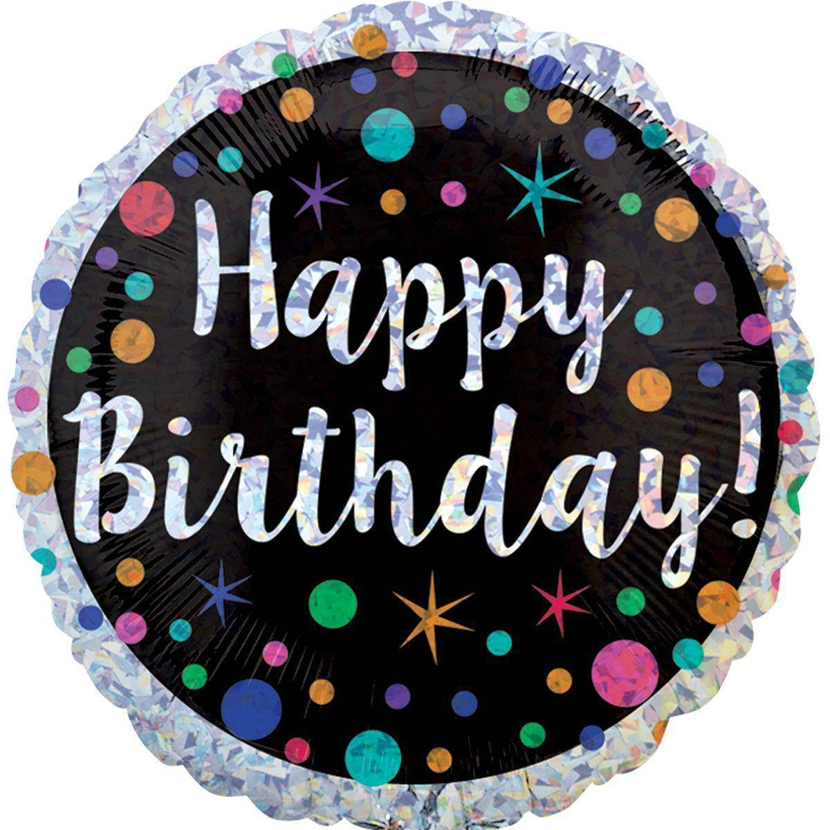

Шар фольгированный круглый Happy Birthday звёздное небо (Anagram), Разные цвета