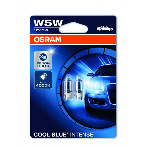 

Галогенная лампа OSRAM W5W 12V 5W W2,1x9,5d Cool Blue Intense 2825HCBI