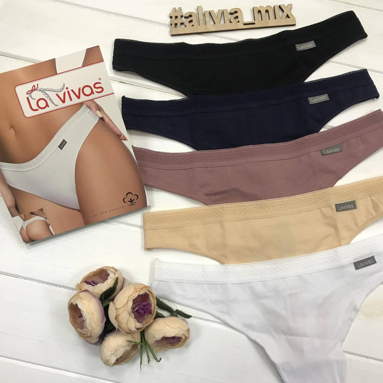 

Женские Стринги хлопковые La Vivas XL, Белый