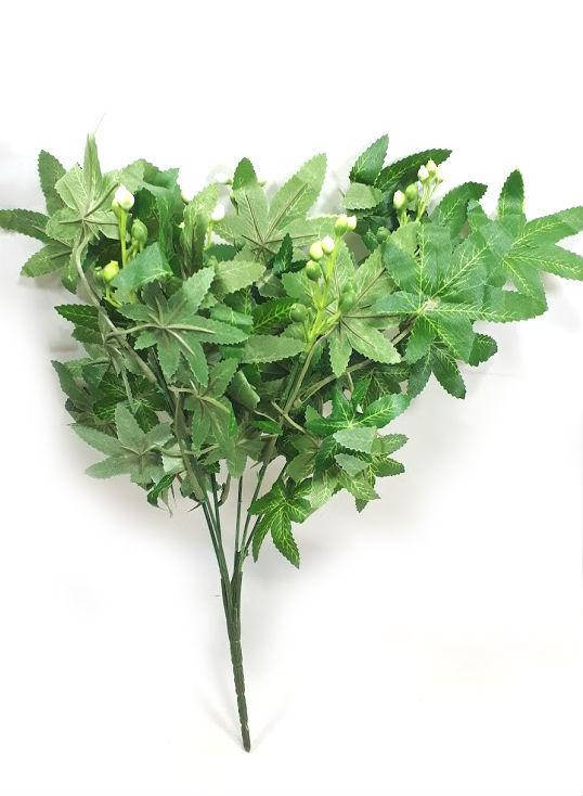 

Куст бояршника с белыми ягодами 38см, искусственный куст для декорирования интерьера, Зелёный