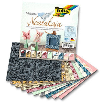 

Бумага для оригами Nostalgia с орнаментом, 10 рисунков, 50 листов, 15х15см,