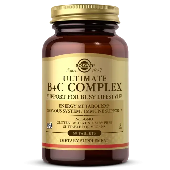 

Витаминов В + С комплекс, Ultimate B+C Complex Stress Formula, Solgar, 60 таблеток (SOL-02771)