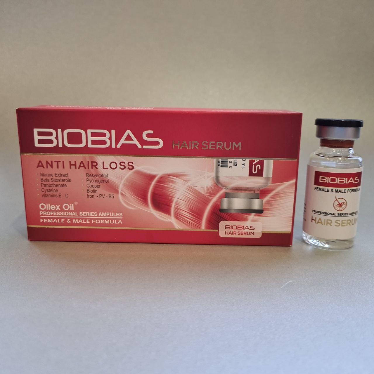 

Сыворотка, масло против выпадения волос, Hair serum Биобиас, Biobias anti hair loss, 5 ампул, Египет