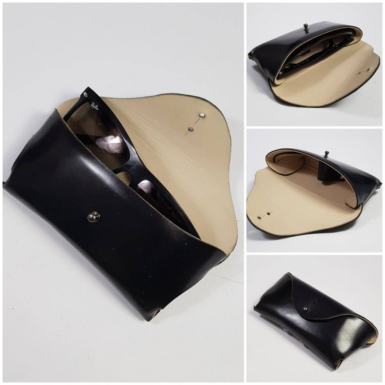 

Кожаный футляр чехол для очков Rayban Polaroid, Черный