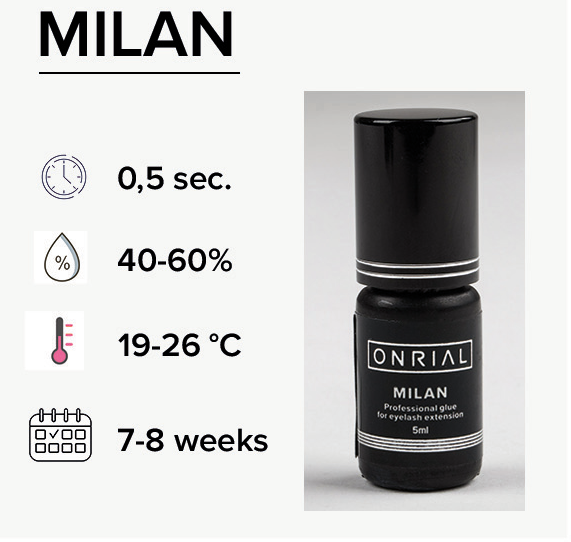 

Клей для нарощення вій Milan ONRIAL 5 мл, Черный