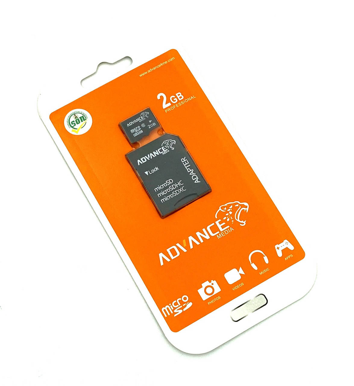 

Карта памяти 2Gb ADVANCE MEDIA Micro SD + adapter Class 10