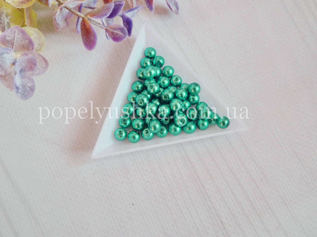 

Жемчужины стеклянные 4 мм бирюза (50 шт.)