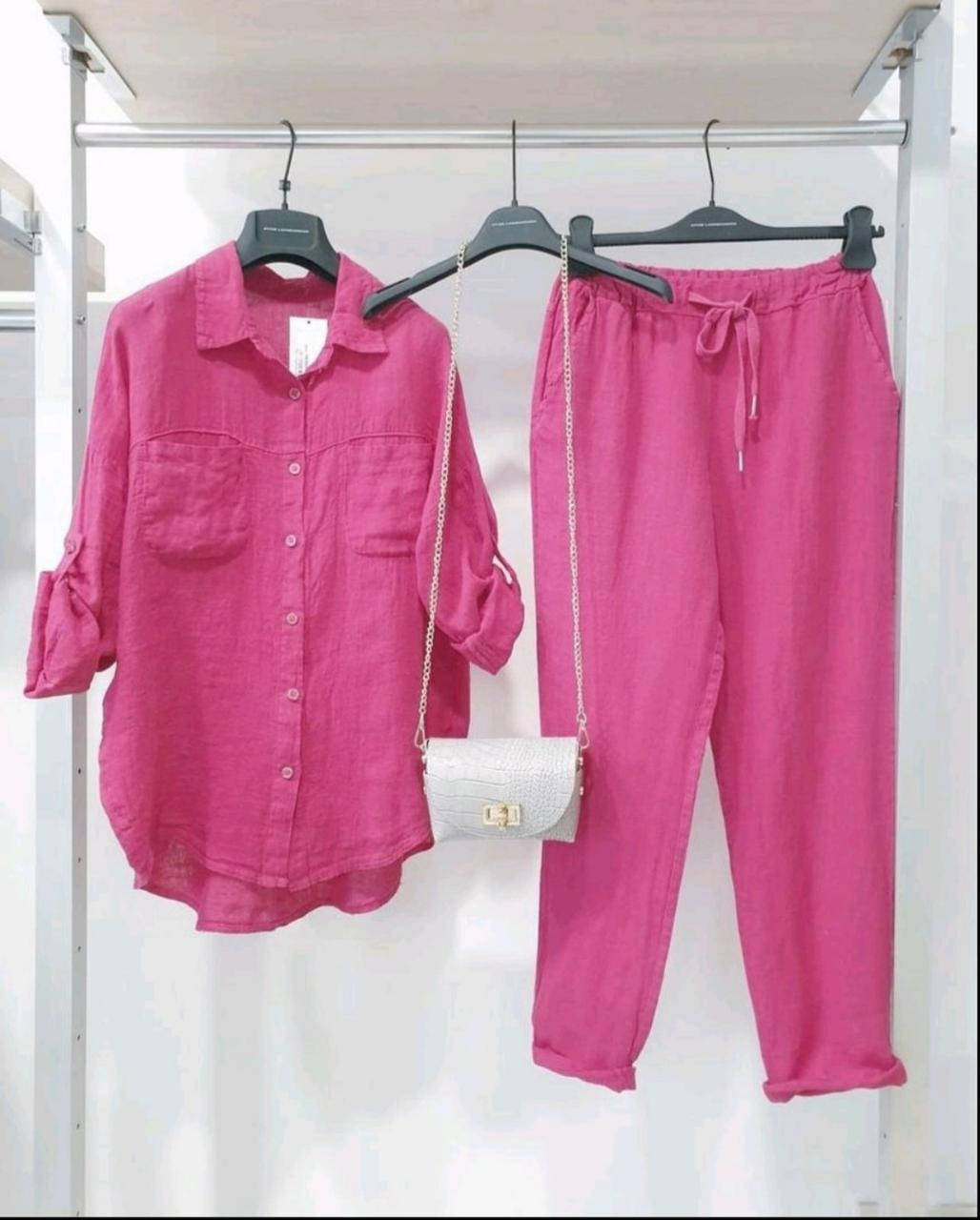 

Женский брючный костюм с рубашкой в расцветках новинка 2022, Мята