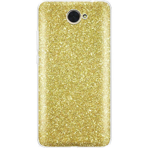 

Huawei Y7 2017 чехол блестки shining glitter bling gold, Золотистый