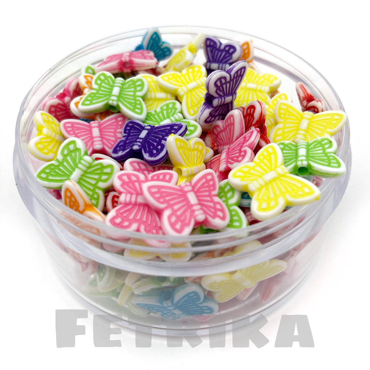 

Бусины акриловые разноцветные Бабочки 15*12 мм, Разные цвета