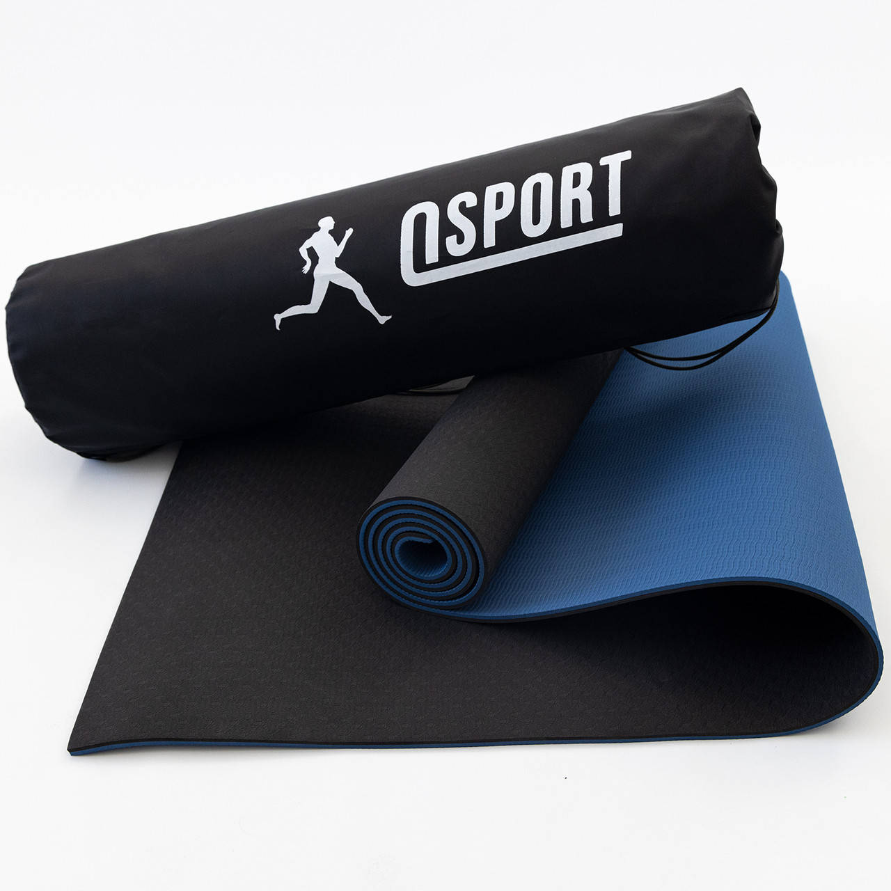 

Коврик для йоги и фитнеса + чехол (мат, каремат спортивный) OSPORT Yoga ECO Pro 6мм (n-0007) Черно-синий