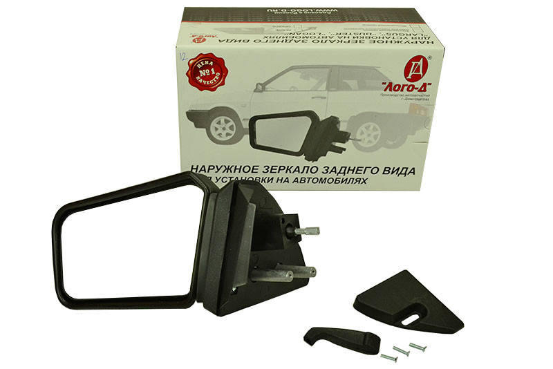 

Зеркало 2108, 2109, 21099 заднего вида наружное левое металлический кронштейн Лого-Д