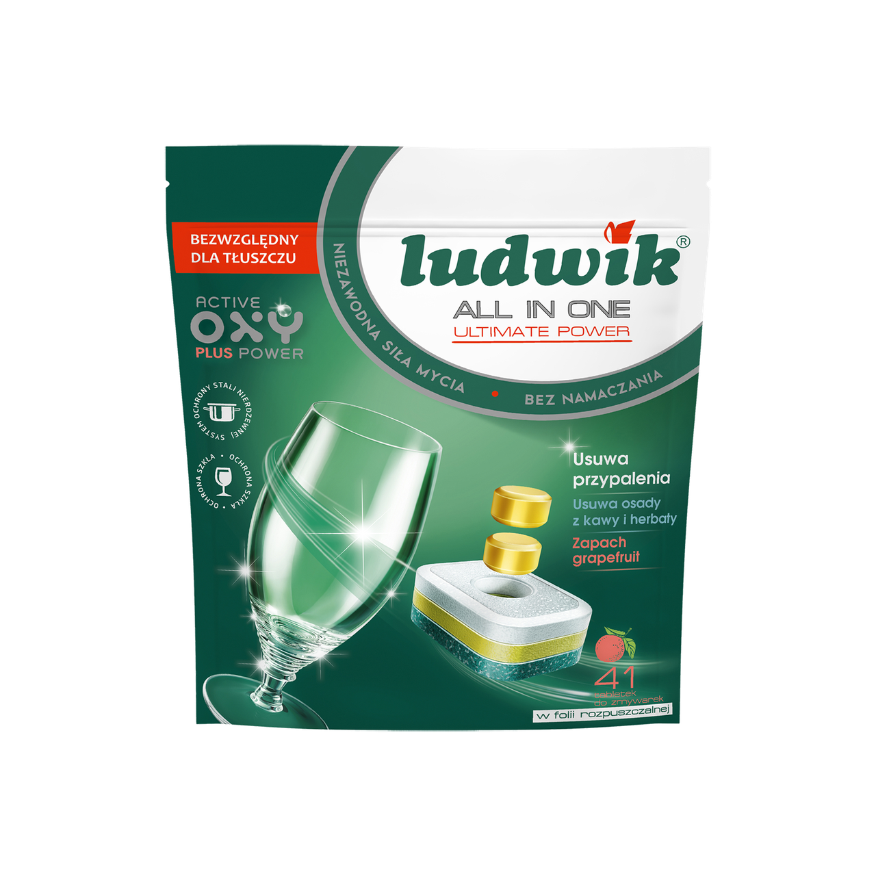 

Таблетки для посудомоечных машин Ludwik All In One 41 шт Грейпфрут