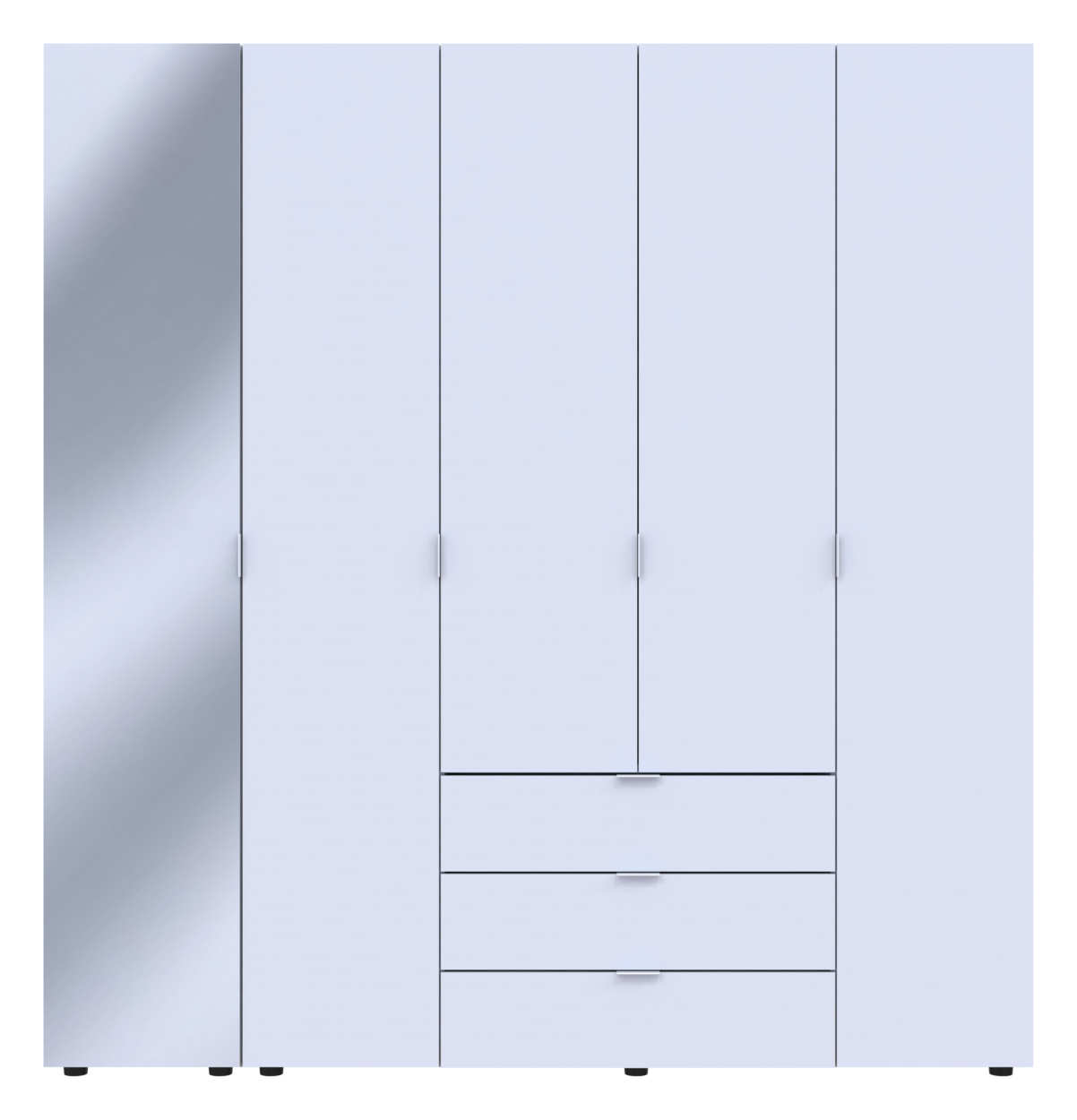 Шафа для одягу Doros Гелар Білий 4ДСП/Дзеркало 194х49.5х203.4 (42002160)