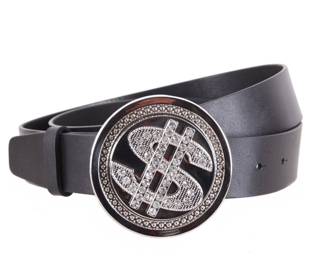

Стильный ремень с крутящимся долларом, Черный