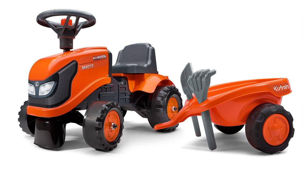 

Детский трактор-каталка Falk Baby Kubota с прицепом, граблями и лопатой 260C
