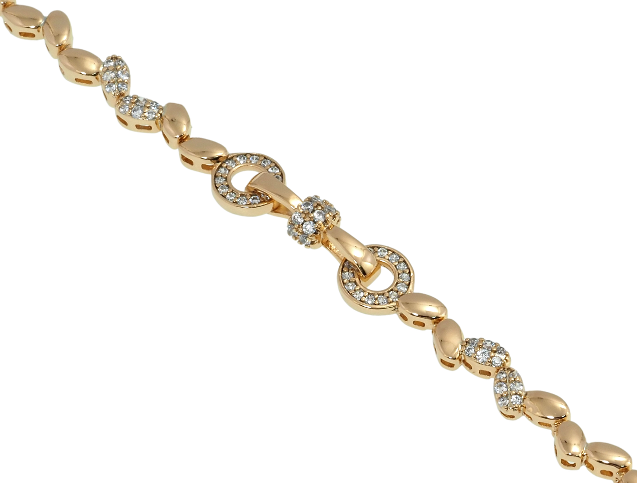 

Браслет Xuping Позолота 18K "Декоративный орнамент с цирконием" длина с доп.замком 18,20см х 5-7мм