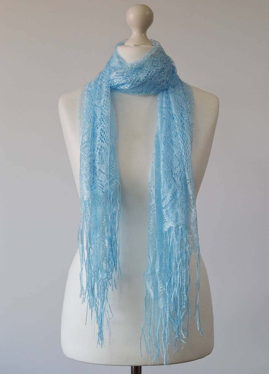 

Шарф ажурный Паутинка (голубой), Разные цвета