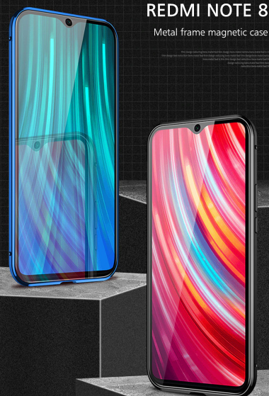 

Магнитный металл чехол FULL GLASS 360° для Xiaomi Redmi Note 8 / черный /