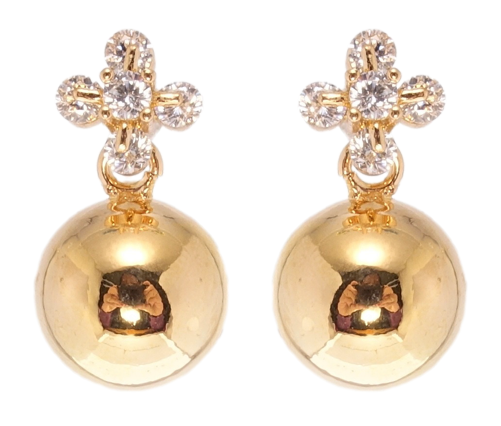 

Серьги Xuping Позолота 18K гвоздики (пусеты) "Кристальный цветок с шариком"