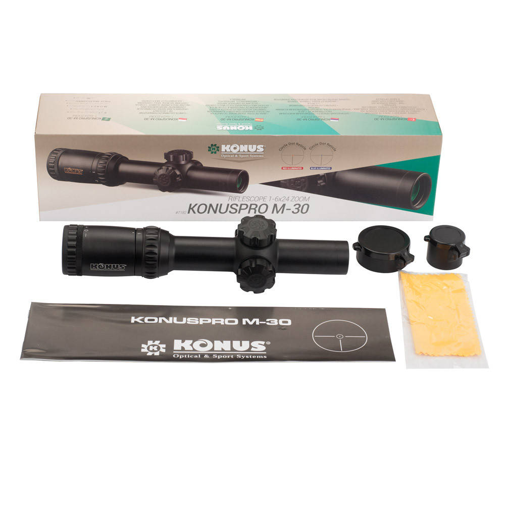 

Оптический прицел KONUS KONUSPRO M-30 1-6x24 Circle Dot IR, Черный