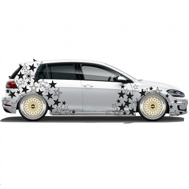 

Наклейка на авто Камуфляж Звездный 100x50см см Черный