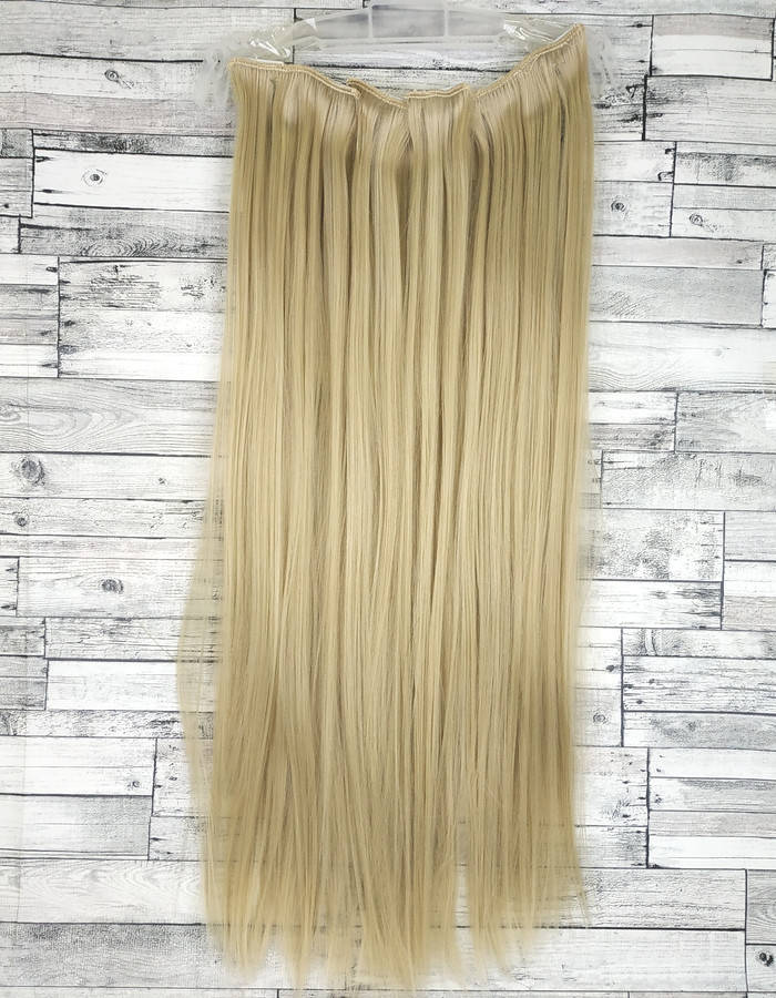 

Трессы прямые комплект блонд волосы на клипсах 60см 140г №16/613