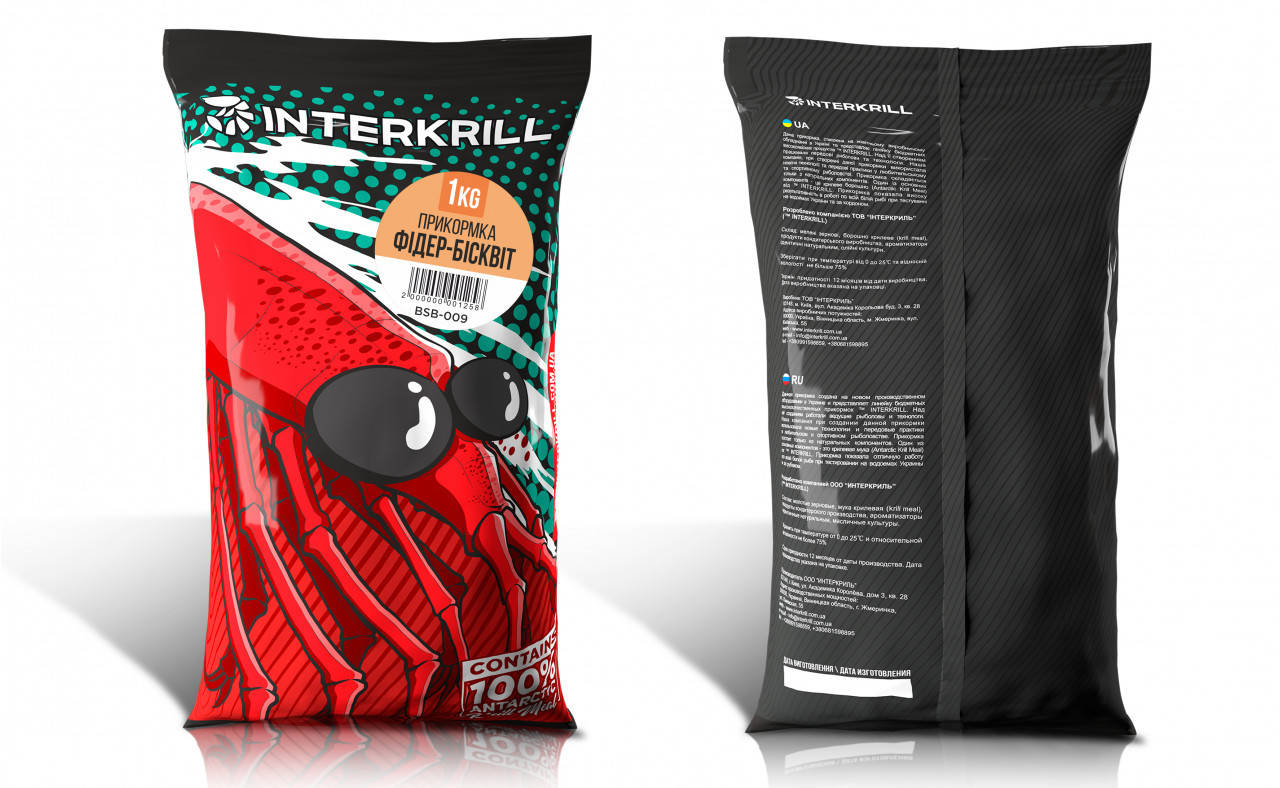 

Прикормка INTERKRILL Фидер-Бисквит 1кг