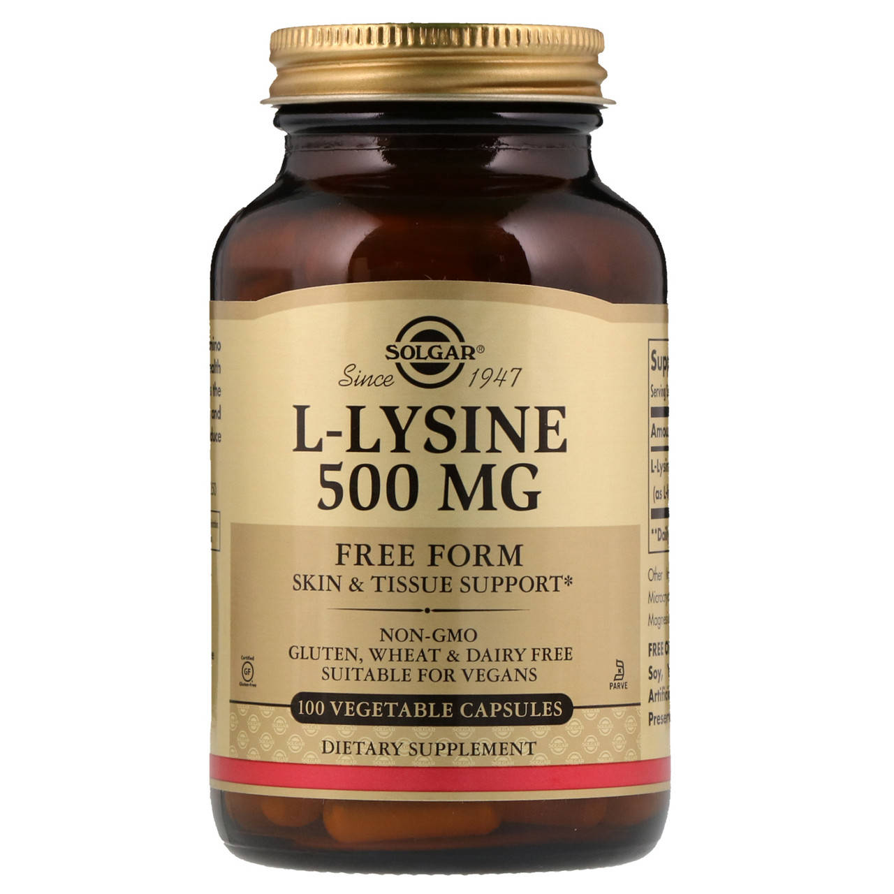 

Л-Лизин (L-Lysine) 500 мг 100 капсул