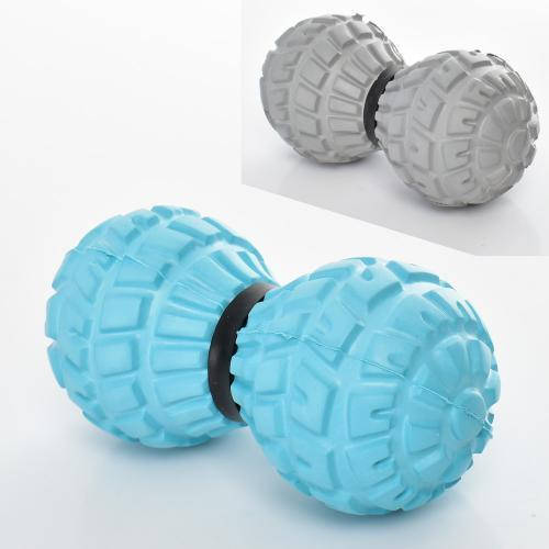 

Массажный мяч двойной Duo Massage Ball арахис для йоги и пилатеса 4*5,8*5,8см синий