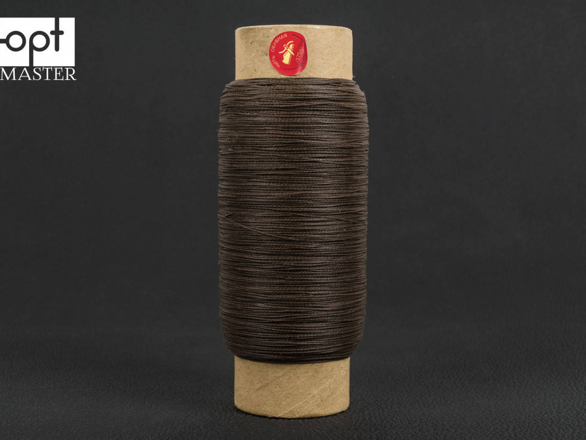 

Нить вощёная прошивочная, полиэстер, 500 м, Текс №375 цв. коричневый, круглая нить