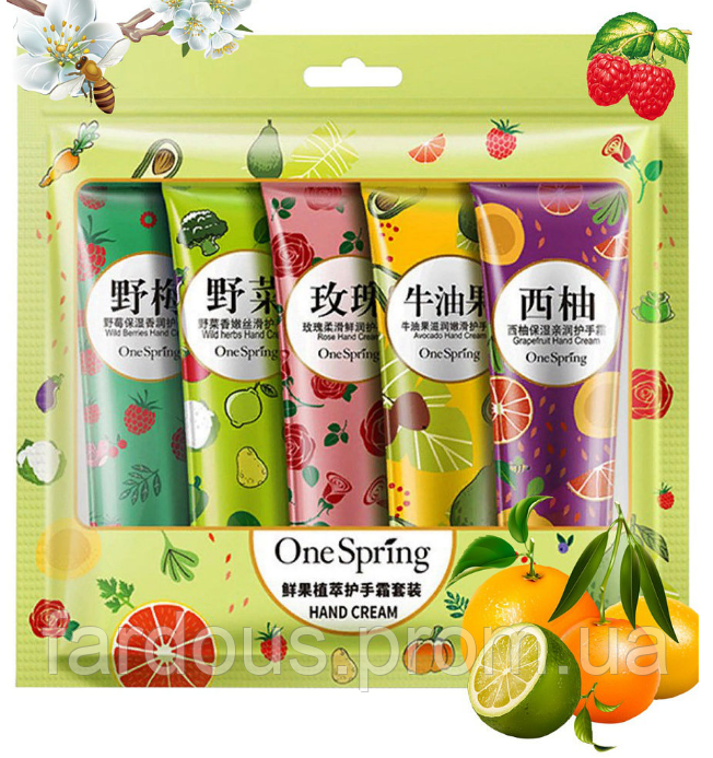 

Набор мини кремов для рук One Spring, 5 шт/уп
