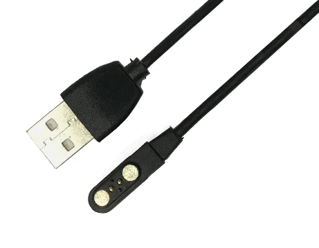 

Магнитный USB кабель для Smart Watch L8/L9/L5/L11/iwo26(2 pin / 4 mm) 1A 60см чёрный