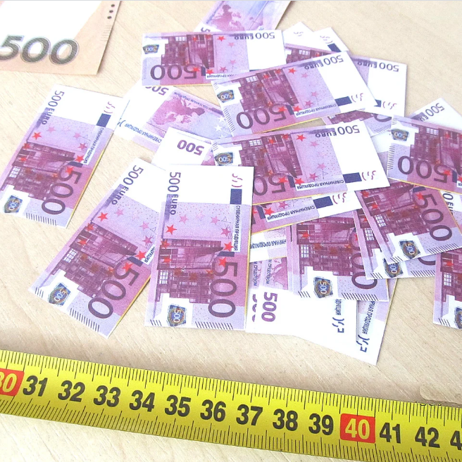 

Хит! Пачка-мини бутафорских денег 500 евро 6х3 см, Конфетти