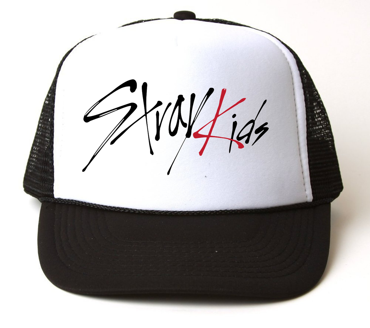 

Кепка-тракер Stray Kids - Logo (чёрная с белым лбом), Черный