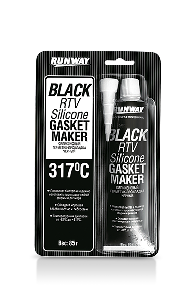 

Силиконовый герметик-прокладка черный Runway RW8501 85 гр