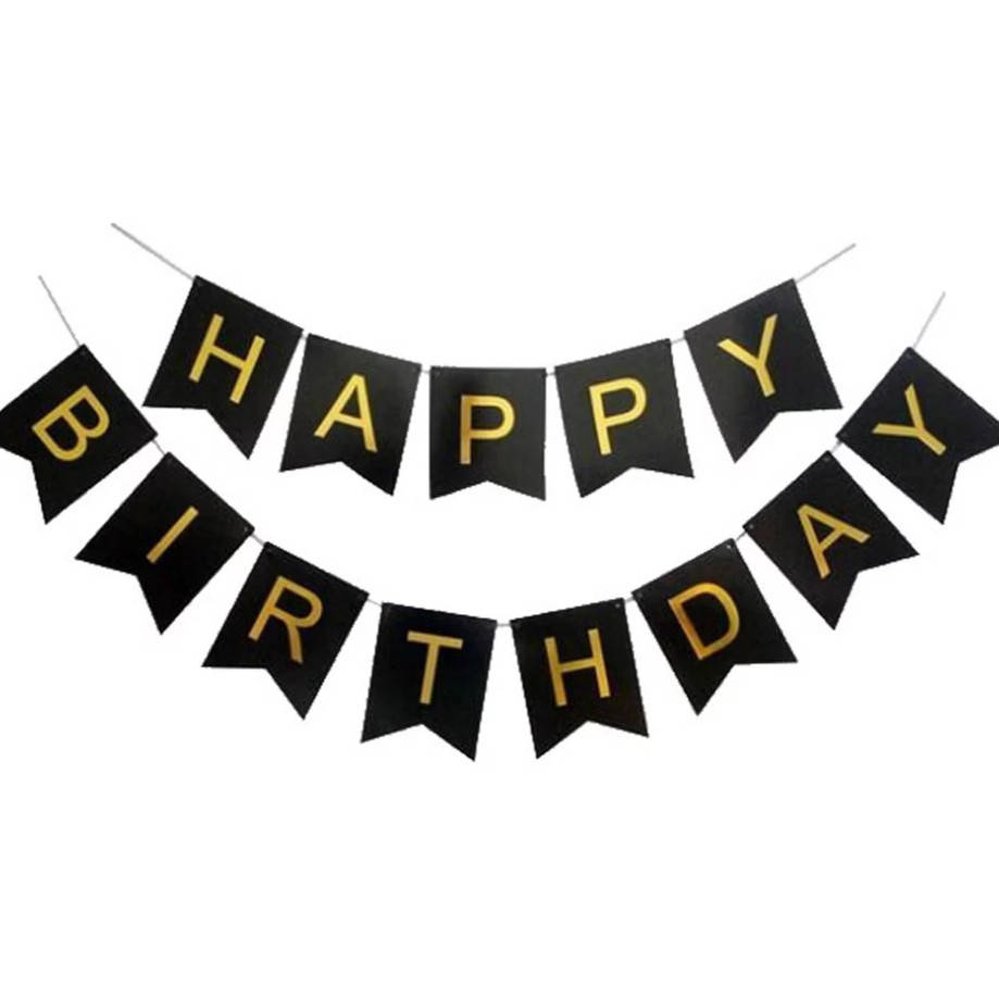 

Гирлянда Happy Birthday (чёрная)