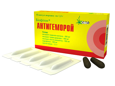 

Фитосвечи Биофитон Антигеморрой 10 капсул