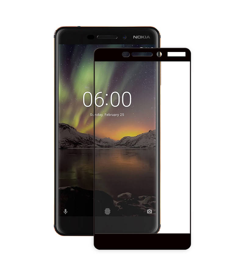 

Защитное стекло Full screen PowerPlant для Nokia 6.1, Black, Черный