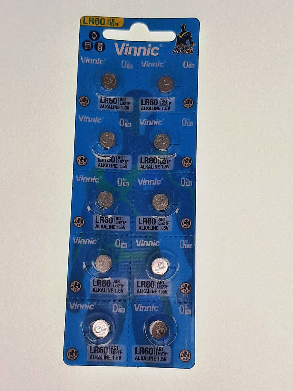 

Батарейка для часов. Vinnic LR621 (164) AG1 1.55V 15mAh 6.8x2.15mm. Марганцево-щелочная