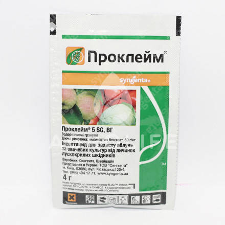 

Інсектицид ПРОКЛЕЙМ 5SG В.Г. 4г Syngenta