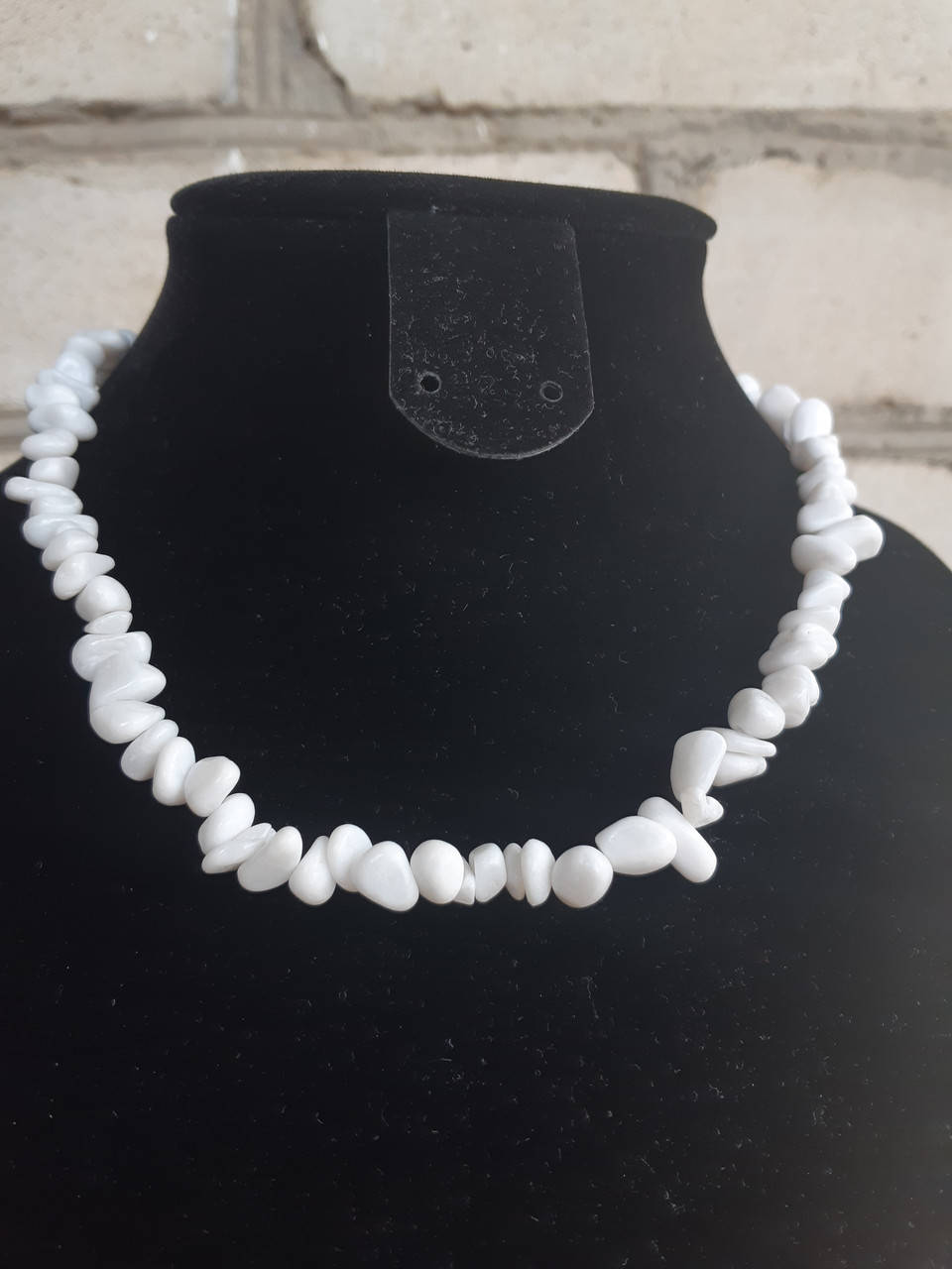 

Бусы кроша Агат белый d-9x5мм(+-) L-44см(+5см)