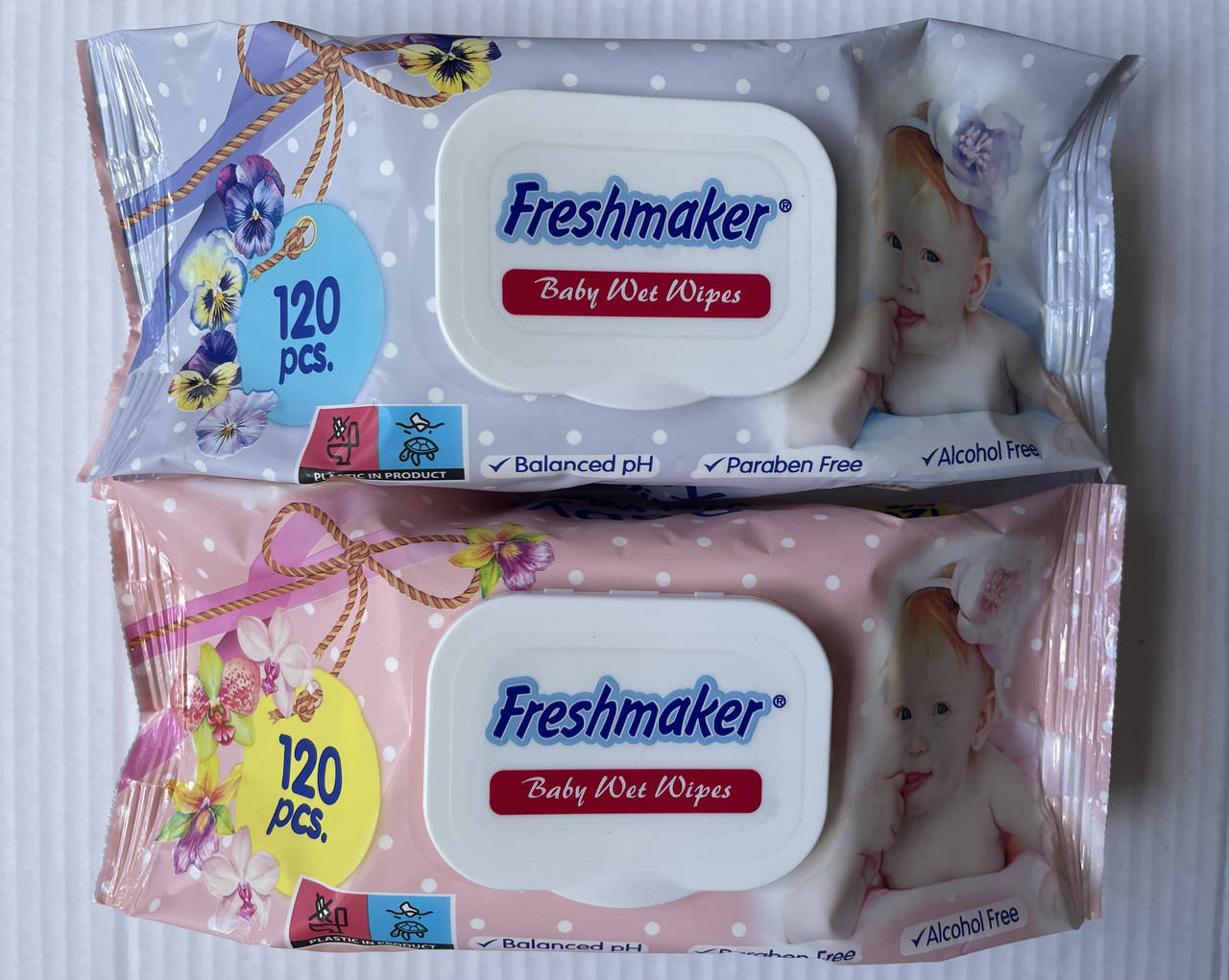 

Дитячі вологі серветки Freshmaker (з клапаном), 120 шт