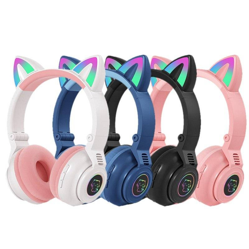 

Беспроводные блютуз наушники светящиеся с кошачьими ушками LED CAT EAR STN-26
