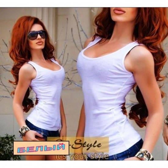 

Женская маечка - борцовка для спорта, для танцев. Разные цвета. Размер единый., Белый