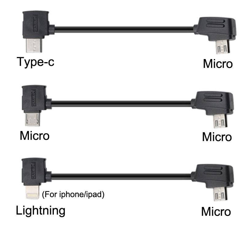 

Кабель microUSB to microUSB 28 см для пульта DJI Spark, Mavic Pro/Air Sunnylife