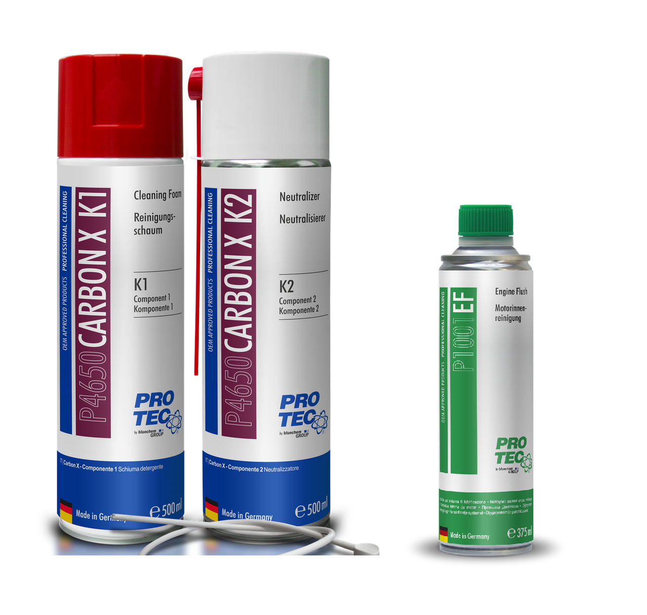 

Комплект для полной очистки раскоксовки двигателя Pro-Tec Carbon-X (P4650) + Engine Flush (P1001)