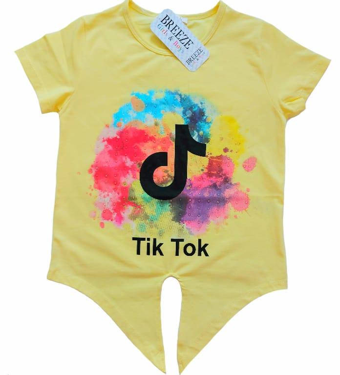 

Футболка для девочки р.128-164см Турция BREEZE Tik-Tok желтая футболка для девочки подростка, Желтый